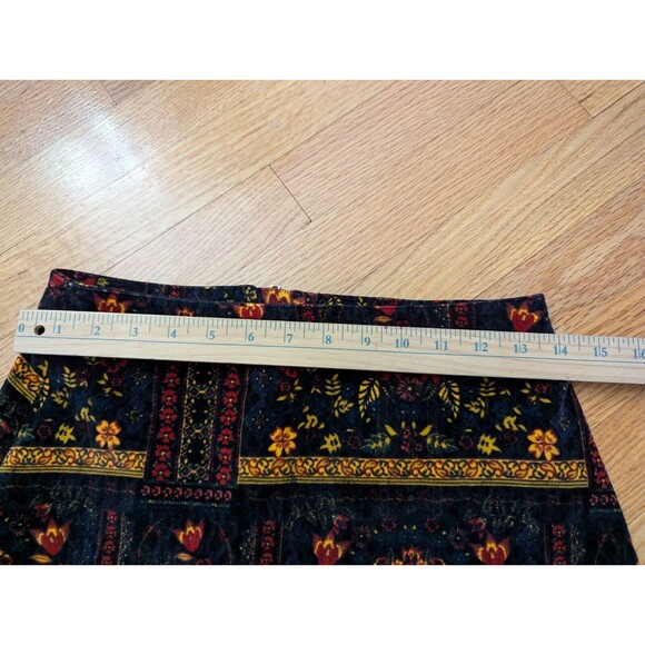 H&M Coachella Womens Size 6 Patterned Velvet Mini Skirt Boho Festival Bohemian - Picture 7 of 13